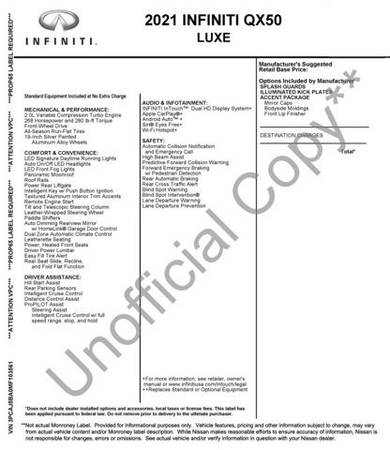 2021 Infiniti QX50